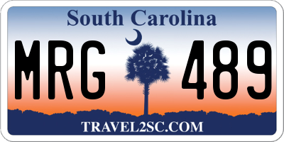 SC license plate MRG489