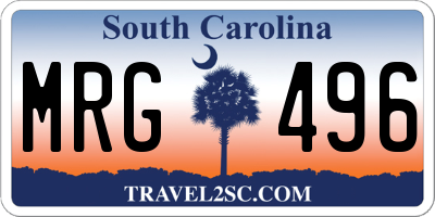 SC license plate MRG496