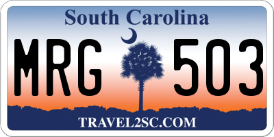 SC license plate MRG503