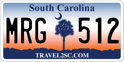 SC license plate MRG512