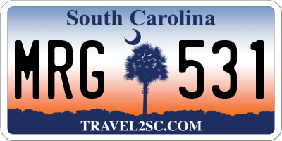 SC license plate MRG531