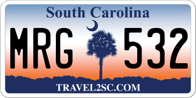 SC license plate MRG532