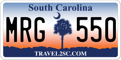SC license plate MRG550