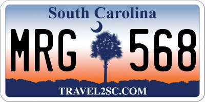 SC license plate MRG568