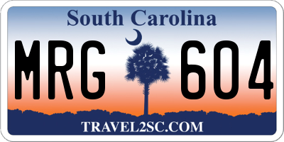 SC license plate MRG604