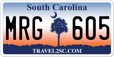 SC license plate MRG605