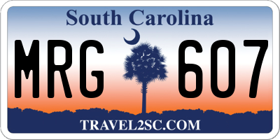 SC license plate MRG607