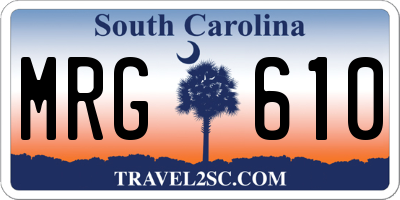 SC license plate MRG610