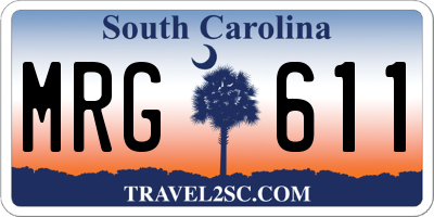 SC license plate MRG611