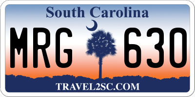 SC license plate MRG630