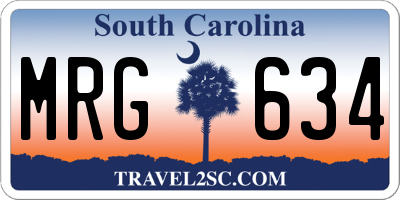 SC license plate MRG634