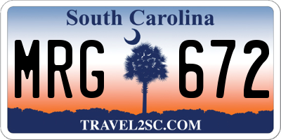 SC license plate MRG672
