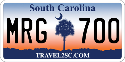 SC license plate MRG700