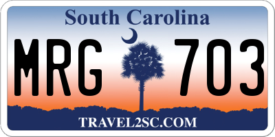 SC license plate MRG703