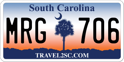 SC license plate MRG706