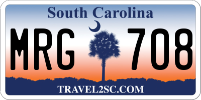 SC license plate MRG708