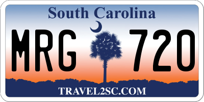 SC license plate MRG720
