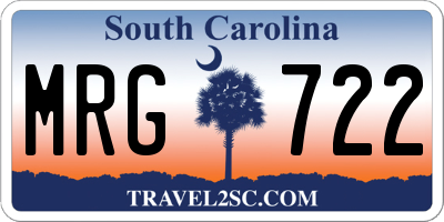 SC license plate MRG722