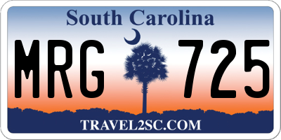 SC license plate MRG725