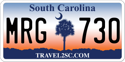 SC license plate MRG730