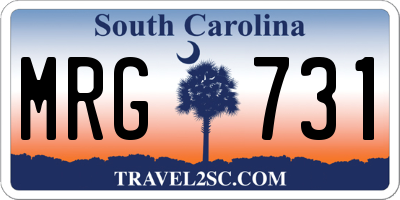 SC license plate MRG731