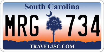 SC license plate MRG734