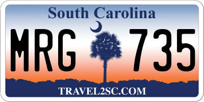 SC license plate MRG735