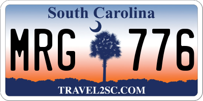 SC license plate MRG776