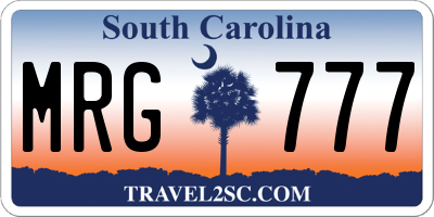 SC license plate MRG777