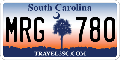 SC license plate MRG780