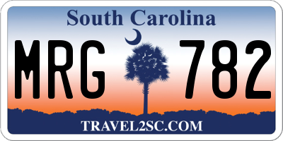 SC license plate MRG782