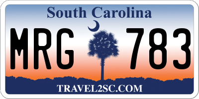 SC license plate MRG783