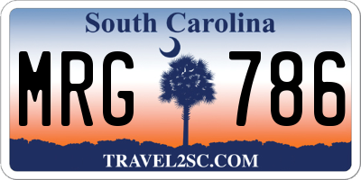 SC license plate MRG786