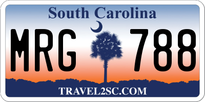 SC license plate MRG788
