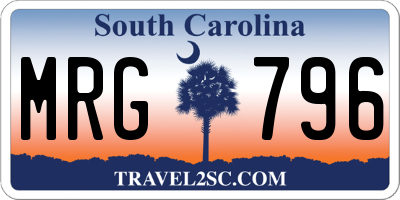 SC license plate MRG796