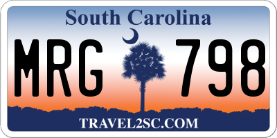 SC license plate MRG798