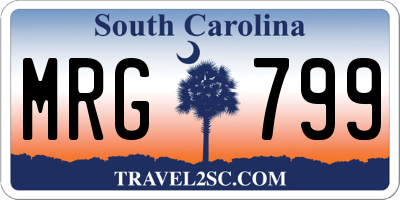 SC license plate MRG799