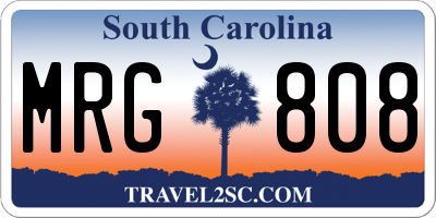SC license plate MRG808