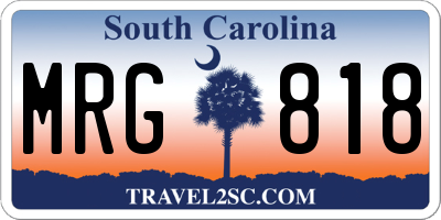 SC license plate MRG818