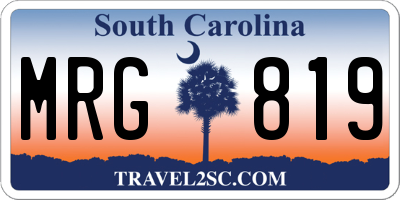 SC license plate MRG819
