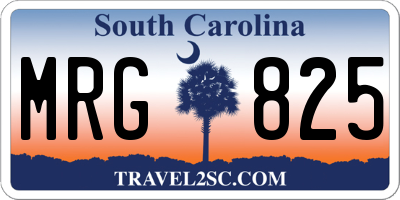SC license plate MRG825