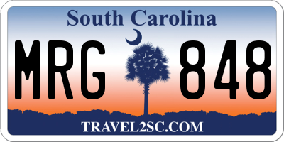 SC license plate MRG848