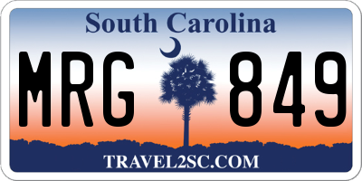 SC license plate MRG849