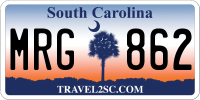 SC license plate MRG862