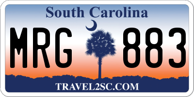 SC license plate MRG883