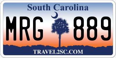 SC license plate MRG889