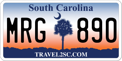 SC license plate MRG890