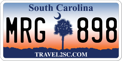 SC license plate MRG898