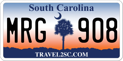 SC license plate MRG908