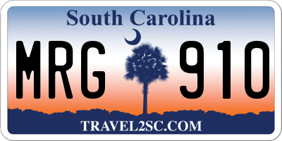 SC license plate MRG910
